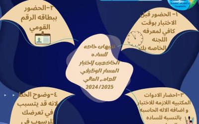 تعليمات اختبارات المسار الوظيفى للعام المالى 2025/2024