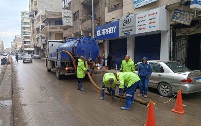 شركة مياه البحيره رفع حالة الطوارئ القصوى مع انتشار كافة معدات وسيارات  الشركه