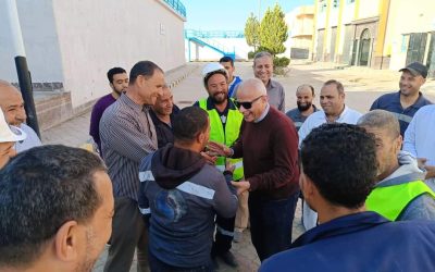محطة مياه البستان ضمن الزيارات المفاجأه للسيد المهندس محمد سعيد نشأت رئيس مجلس الاداره والعضو المنتدب  لمتابعة سير العمل استعدادا  لحلول عيد الفطر المبارك