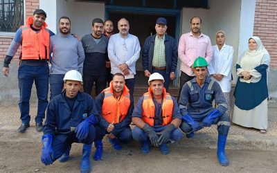 رئيس شركة مياه البحيرة يتفقد محطة معالجة الصرف الصحي بشرنوب ويتابع سير العمل بها