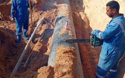 العمل مستمر بلا توقف لإصلاح خط طرد 630 مم برافع صلاح العبد بوادي النطرون