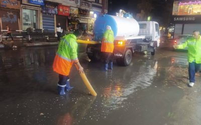 مياه البحيرة تنتشر ميدانيا للتعامل مع موجة الطقس غير المستقر بقيادة رئيس الشركه 