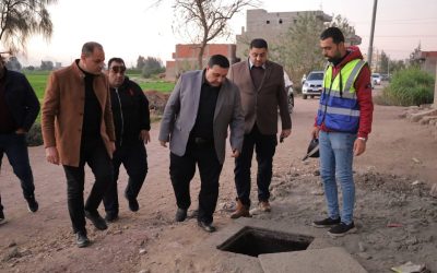 السيد المهندس احمد التراس رئيس مجلس الإدارة والعضو المنتدب يتفقد أعمال الوصلات المنزلية بمبادرة «حياة كريمة» بمجلس قرية الحبشي