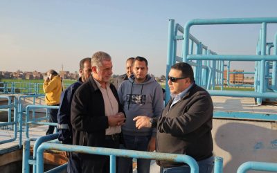 السيد المهندس احمد التراس رئيس مجلس الإدارة والعضو المنتدب يتفقد محطة مياه كوم حمادة ويؤكد على رفع كفاءة التشغيل والحفاظ على جودة الخدمة