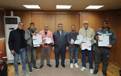 السيد المهندس احمد التراس رئيس مجلس الإدارة والعضو المنتدب يكرم الفائزين في مسابقة أفضل محصل تقديرًا لجهودهم في تعظيم الإيرادات