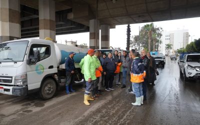 السيد المهندس احمد التراس رئيس مجلس الإدارة والعضو المنتدب يتفقد شوارع دمنهور ويتابع أعمال رفع تجمعات مياه الأمطار ميدانيًا