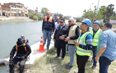 السيد المهندس احمد التراس رئيس مجلس الإدارة والعضو المنتدب يتابع ميدانيًا تطهير مأخذ محطة دمنهور التشيكي ويؤكد: خطة شاملة لضمان جودة المياه وسلامة العاملين