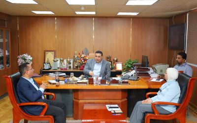 السيد المهندس احمد التراس رئيس مجلس الإدارة والعضو المنتدب يرحب بوفد الجهاز التنظيمي لمياه الشرب والصرف الصحي وحماية المستهلك ويؤكد: المراجعة المستمرة تدعم التطوير وترفع جودة الخدمات